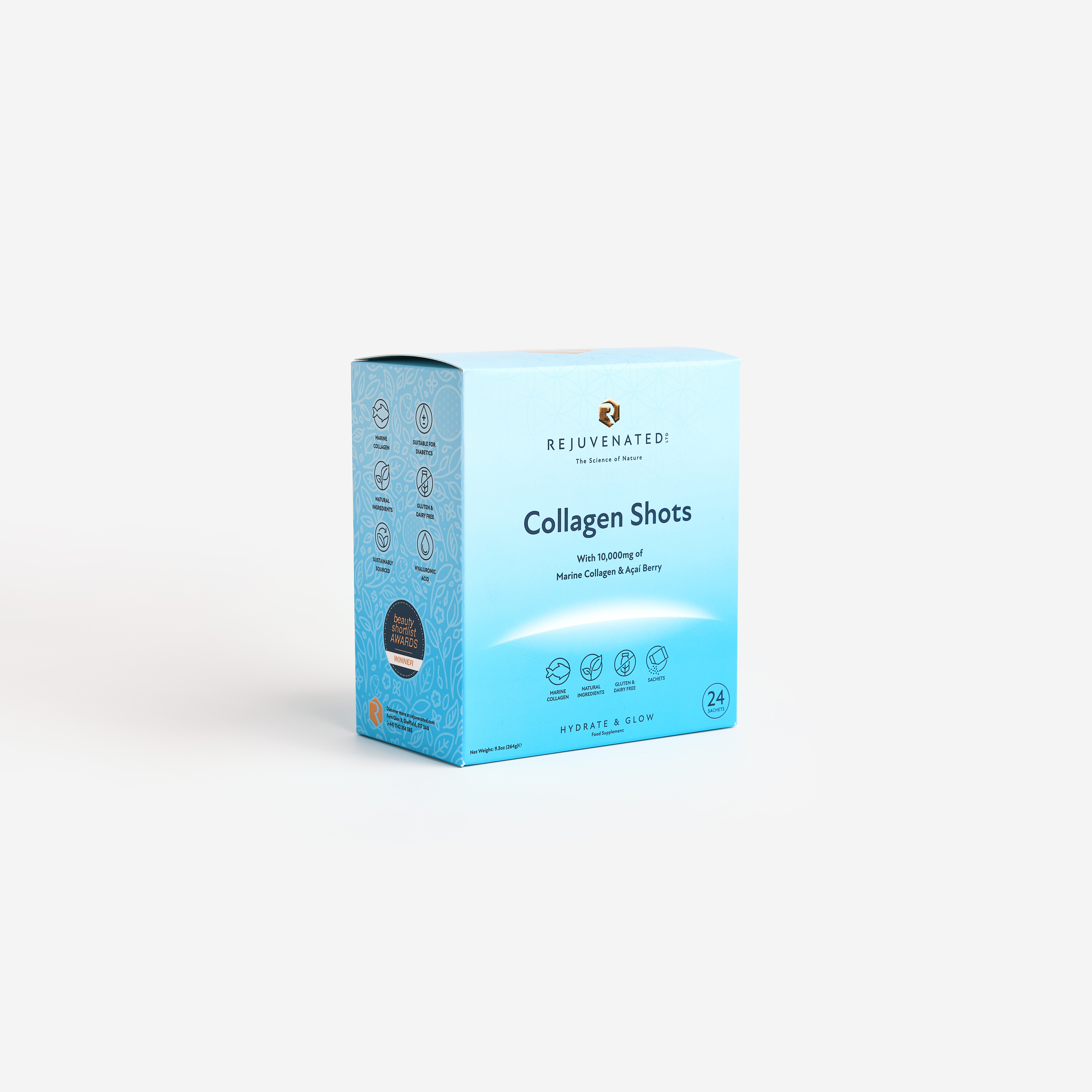 Колагенові шоти для красивої шкіри з ягодами Асаї Rejuvenated Collagen Shots with Marine Collagen & Acai Berry